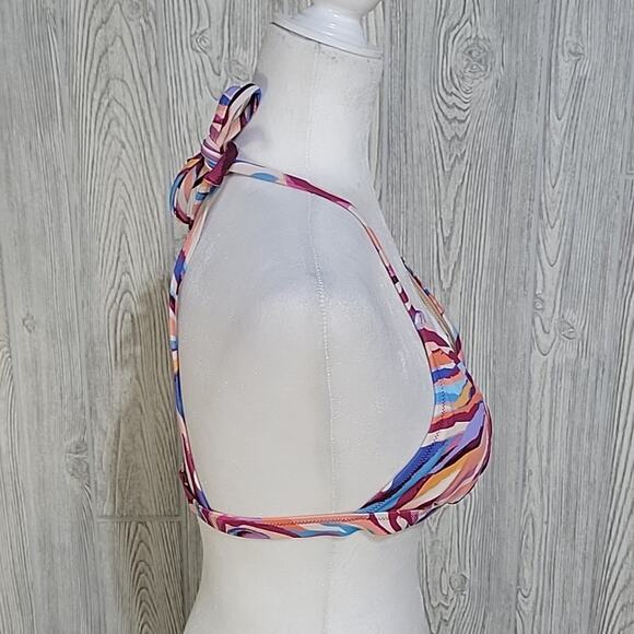 Shade & Shore Shoulder Tie Triangle Bikini Swim Top, Multi Animal Print - Picture 2 of 12